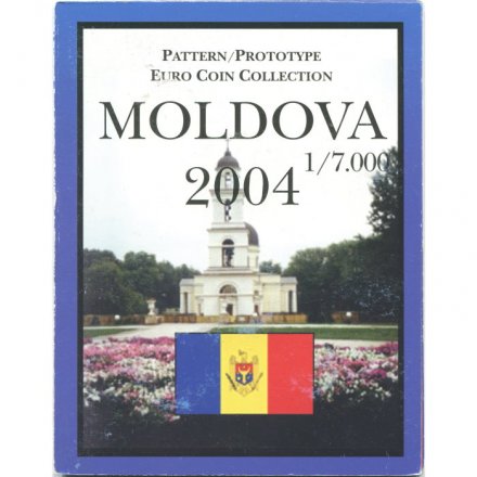 Набор из 8 пробных евромонет Молдавия 2004 год (в буклете)