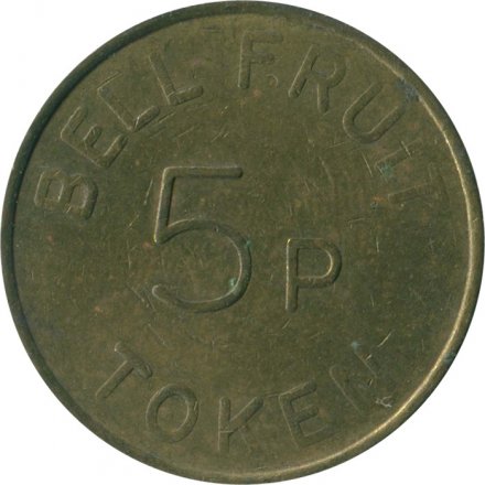 Жетон игровой Великобритания 5 пенсов Token/Bell Fruit