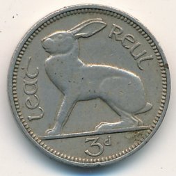 Ирландия 3 пенса 1956 год