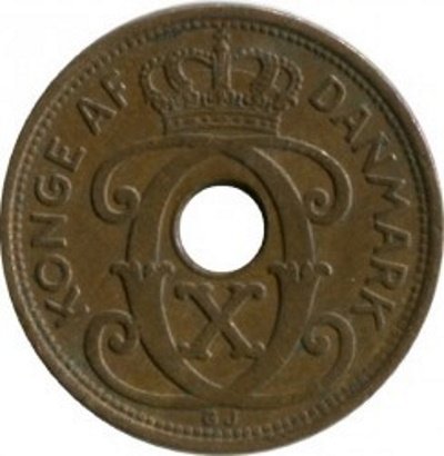 Дания 1 эре 1935 год - Король Кристиан X