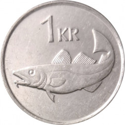 Исландия 1 крона 1992 год - Треска