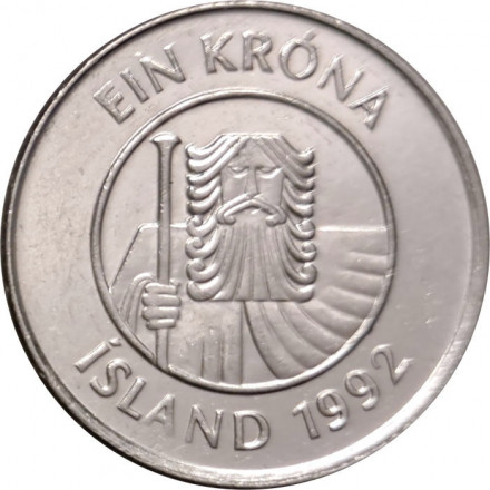 Исландия 1 крона 1992 год - Треска