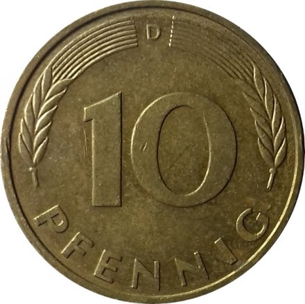 ФРГ 10 пфеннигов 1994 год (D)