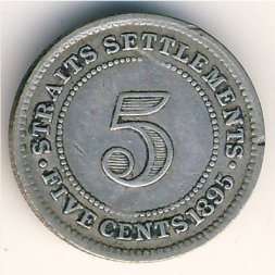 Стрейтс-Сетлментс 5 центов 1895 год