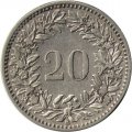 Швейцария 20 раппенов 1883 год