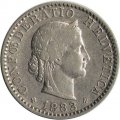 Швейцария 20 раппенов 1883 год