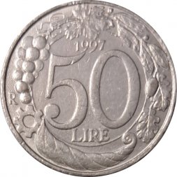 Италия 50 лир 1997 год