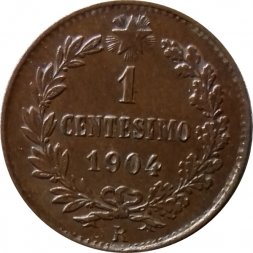 Италия 1 чентезимо 1904 год