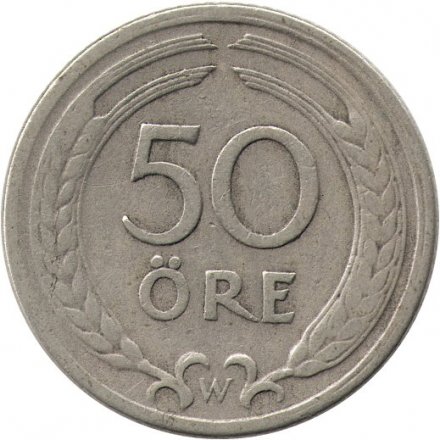 Швеция 50 эре 1924 год - Король Густав V