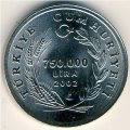 Турция 750000 лир 2002 год