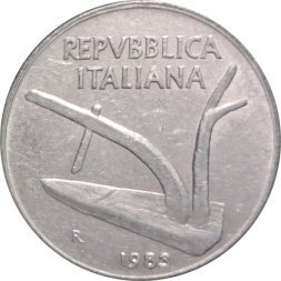 Италия 10 лир 1983 год