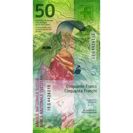 Швейцария 50 франков 2015 год - Одуванчик. Карта ветров UNC