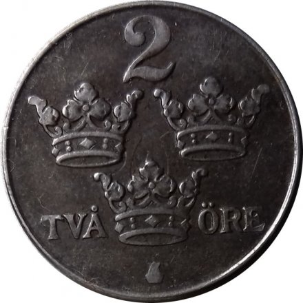 Швеция 2 эре 1949 год - Король Густав V