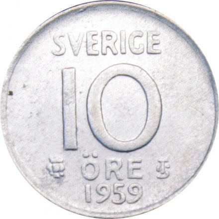 Швеция 10 эре 1959 год - Король Густав VI Адольф