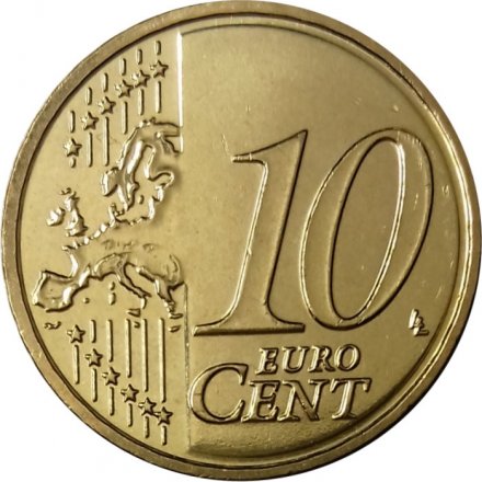 Латвия 10 евроцентов 2014 год