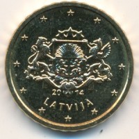 Монета Латвия 10 евроцентов 2014 год