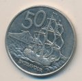 Новая Зеландия 50 центов 2002 год - Парусник «ENDEAVOUR»