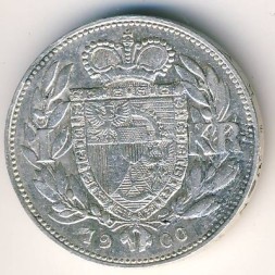 Монета Лихтенштейн 1 крона 1900 год