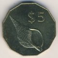 Острова Кука 5 долларов 2003 год - Океаническая раковина