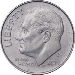 США 1 дайм (10 центов) 2015 год - Франклин Рузвельт (P) 