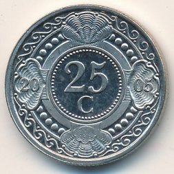 Антильские острова 25 центов 2005 год