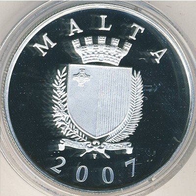 Мальта 5 лир 2007 год - 450 лет со дня начала правления Жана Паризо де Валетта