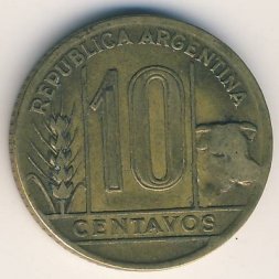 Аргентина 10 сентаво 1946 год