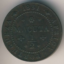 Ангола 1/2 макуты 1851 год
