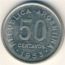 Аргентина 50 сентаво 1953 год