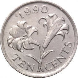 Бермудские острова 10 центов 1990 год