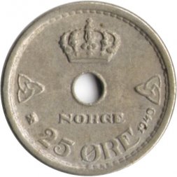 Норвегия 25 эре 1949 год