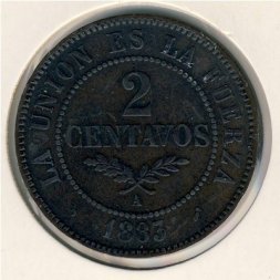 Боливия 2 сентаво 1883 год