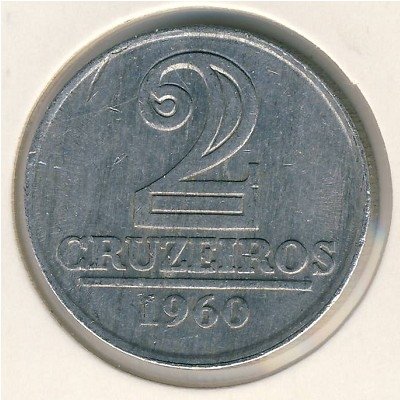 Бразилия 2 крузейро 1960 год