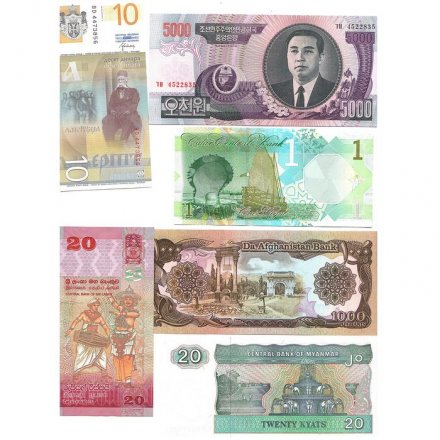 Набор из 40 банкнот разных стран мира с 1964 по 2022 год, (UNC)