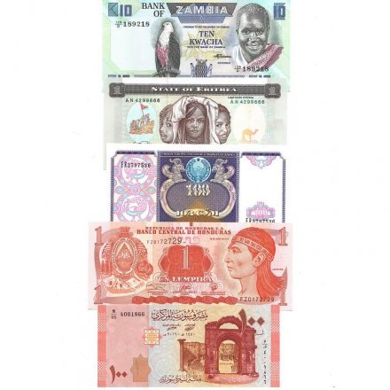 Набор из 40 банкнот разных стран мира с 1964 по 2022 год, (UNC)