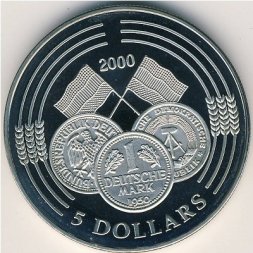 Либерия 5 долларов 2000 год