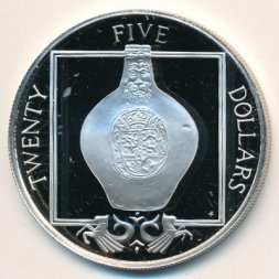 Виргинские острова 25 долларов 1988 год