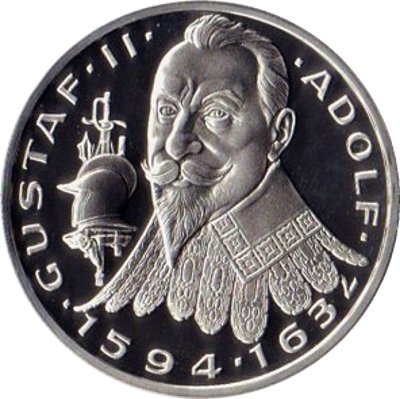 Швеция 20 экю 1998 год - Густав II Адольф.  Лебеди (proof, серебро)