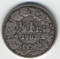 Швейцария 1/2 франка 1907 год