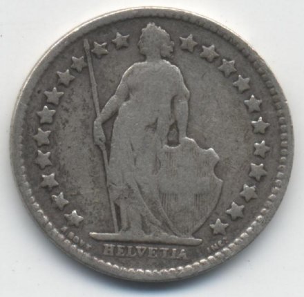 Швейцария 1/2 франка 1907 год