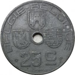 Бельгия 25 сантимов 1942 год BELGIE - BELGIQUE