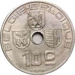 Бельгия 10 сантимов 1939 год BELGIE-BELGIQUE
