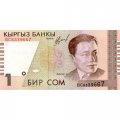 Кыргызстан 1 сом 1999 год - Абдылас Малдыбаев. Бишкекская филармония. Комуз и кобыз UNC