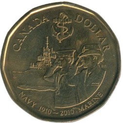 Канада 1 доллар 2010 год - 100 лет королевскому флоту Канады