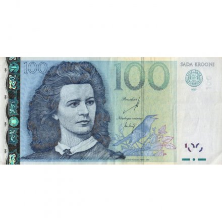 Эстония 100 крон 2007 год - Поэтесса Лидия Койдула - VF
