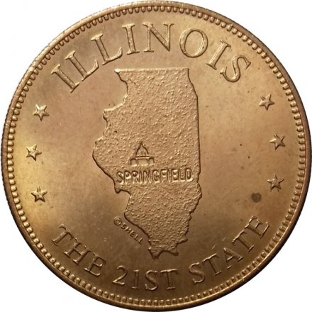 Жетон США. Illinois. The 21th state