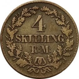 Дания 4 скиллинг-ригсмёнта 1870 год
