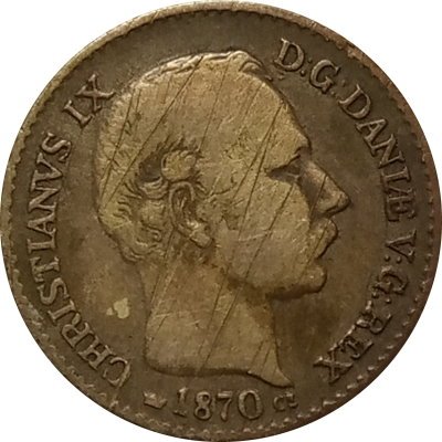 Дания 4 скиллинг-ригсмёнта 1870 год