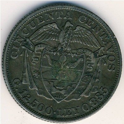 Колумбия 50 сентаво 1902 год