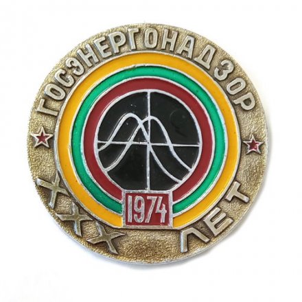 Значок Госэнергонадзор ХХХ лет 1974
